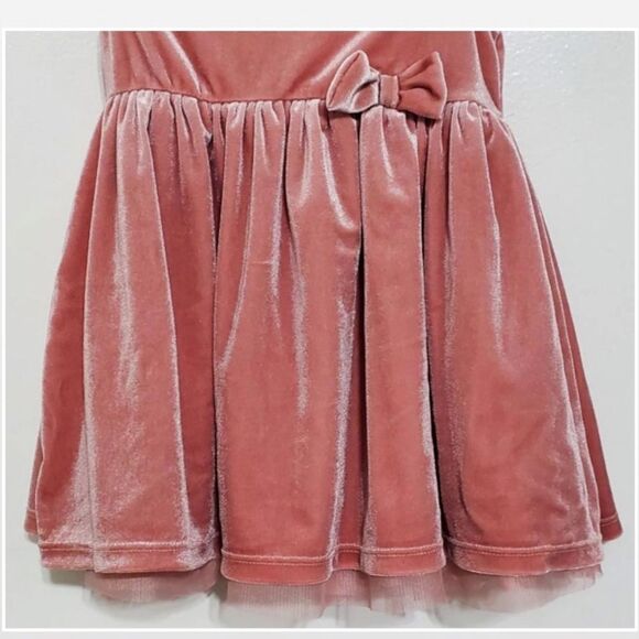 H&M Dress Kid 12-18M Pink Velvet Pleated Bow Tulle - Picture 5 of 16